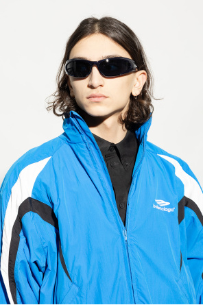 Navy blue 'Reverse Xpander Rectangle' sunglasses Balenciaga
